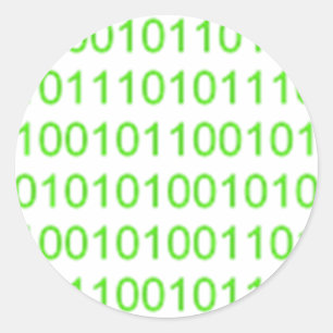 Green Binary 01 - GeekShirts Classic Round Sticker