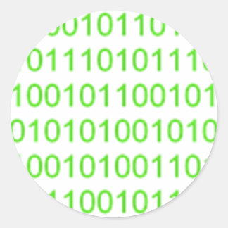 Green Binary 01 - GeekShirts Classic Round Sticker