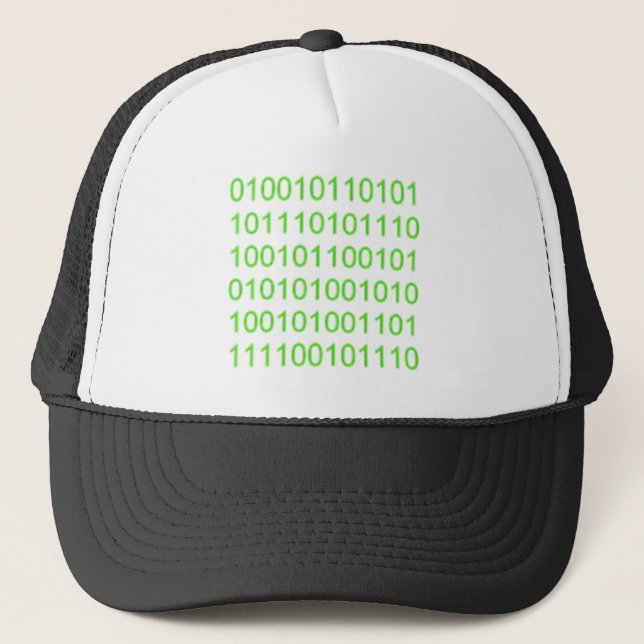 Green Binary 01 - GeekShirts Trucker Hat (Front)