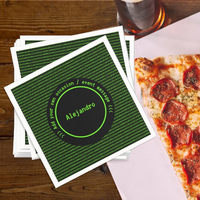 Green Binary Machine Code - Computer Business Guys Napkin (Creator Uploaded)