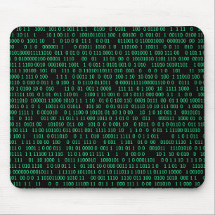 Green Binary Numeral System Mouse Mat