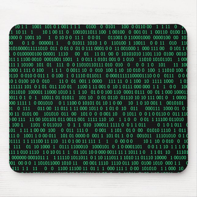 Green Binary Numeral System Mouse Mat (Front)