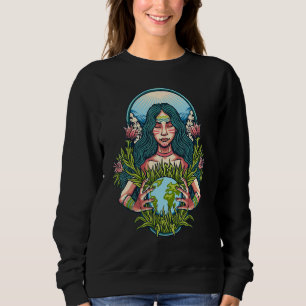 Green Bio Mother Earth Day Save Our Planet For Gir Sweatshirt