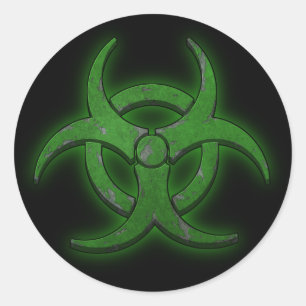 Green Biohazard Classic Round Sticker