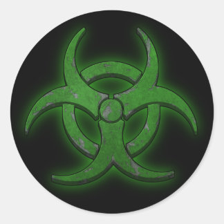 Green Biohazard Classic Round Sticker