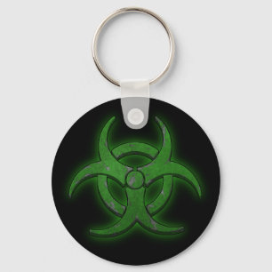 Green Biohazard Key Ring