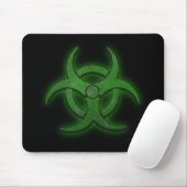 Green Biohazard Mouse Mat (With Mouse)