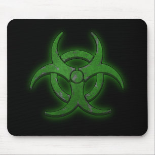 Green Biohazard Mouse Mat