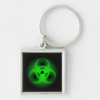 Green Biohazard Premium Square Keychain