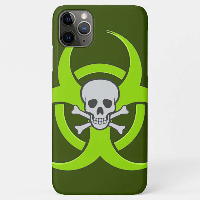Green Biohazard Skull Case-Mate iPhone Case (Back)