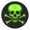 Green Biohazard Skull Sticker