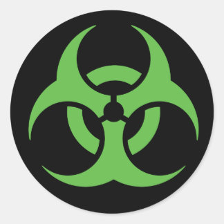 Green Biohazard Symbol. Classic Round Sticker