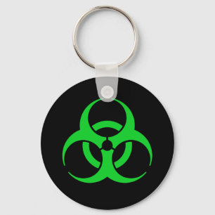 Green Biohazard Symbol Key Ring