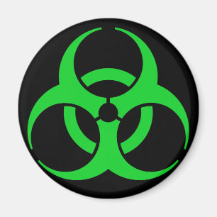 Green Biohazard Symbol Magnet
