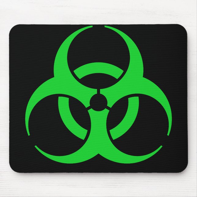 Green Biohazard Symbol Mouse Mat (Front)