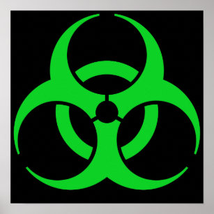 Green Biohazard Symbol Poster