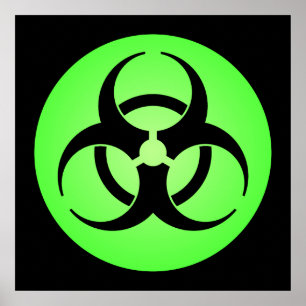 Green Biohazard Symbol Poster