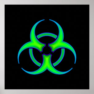 Green Biohazard Symbol Poster
