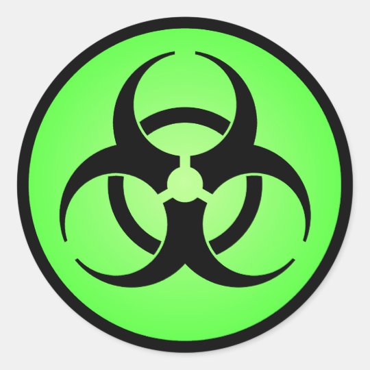 Green Biohazard Symbol Sticker