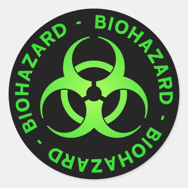 Green Biohazard Symbol Sticker (Front)