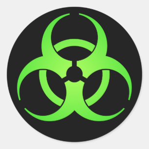 Green Biohazard Symbol Sticker