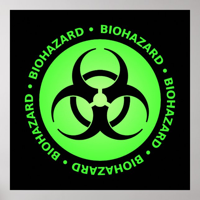 Green Biohazard Warning Poster (Front)