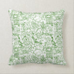 Green Biology Pattern Cushion<br><div class="desc">This design features a pattern of various images related to biology and medical field.</div>
