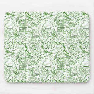 Green Biology Pattern Mouse Mat