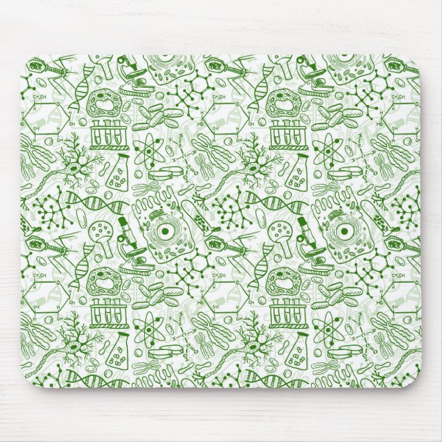 Green Biology Pattern Mouse Mat (Front)