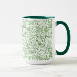 Green Biology Pattern Mug<br><div class="desc">This design features a pattern of various images related to biology and medical field.</div>