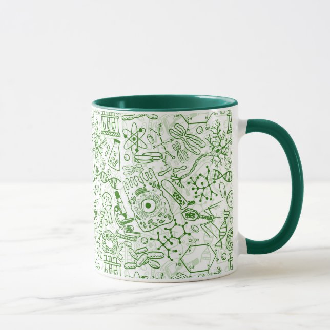 Green Biology Pattern Mug (Right)