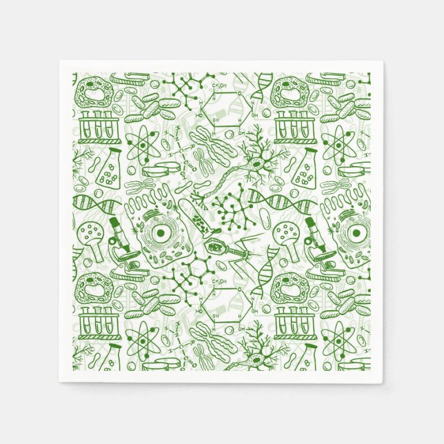 Green Biology Pattern Napkin (Front)