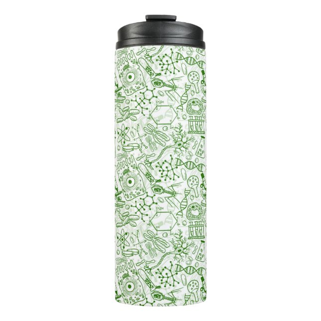 Green Biology Pattern Thermal Tumbler (Front)