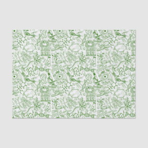 Green Biology Pattern Tissue Paper