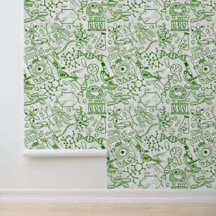 Green Biology Pattern Wallpaper