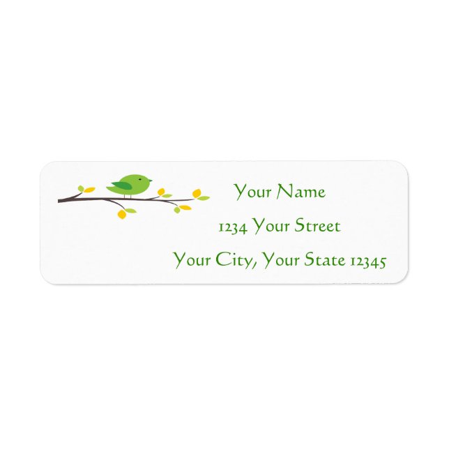 Green Bird Address Label (Front)