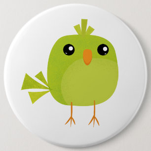 Green Bird Cartoon 6 Cm Round Badge
