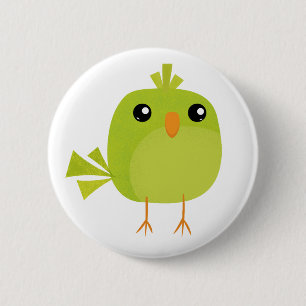 Green Bird Cartoon 6 Cm Round Badge