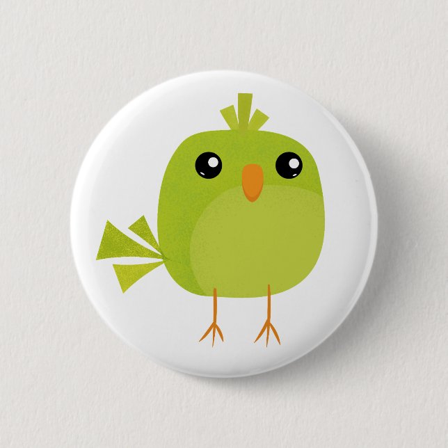 Green Bird Cartoon  6 Cm Round Badge (Front)