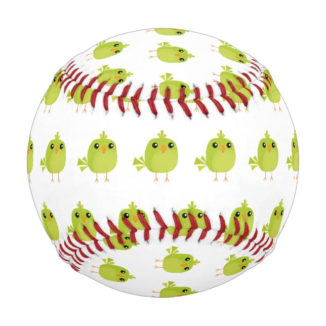 Green Bird Cartoon   Baseball (Front)