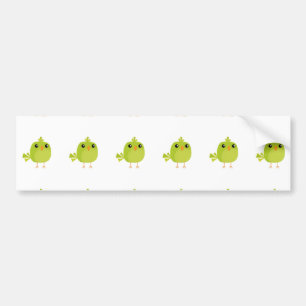 Green Bird Cartoon Bumper Sticker