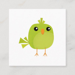 Green Bird Cartoon Calling Card