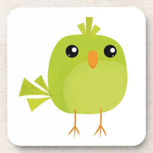 Green Bird Cartoon Coaster