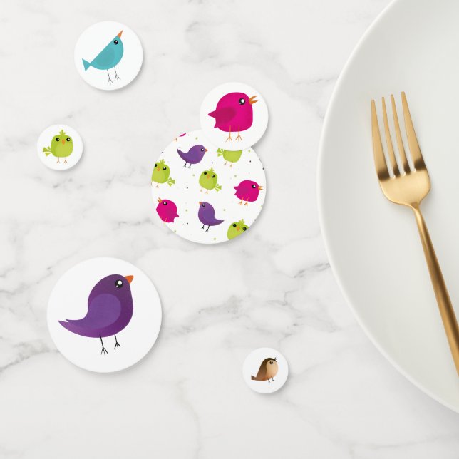 Green Bird Cartoon   Confetti (Group)