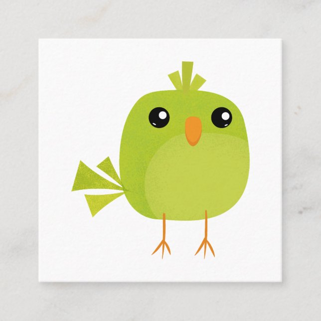 Green Bird Cartoon   Discount Card (Front)