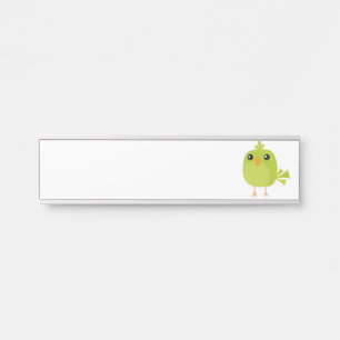 Green Bird Cartoon Door Sign