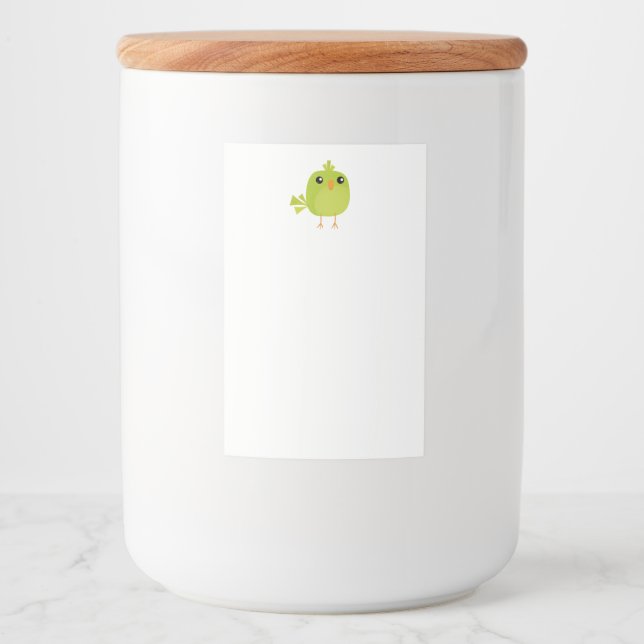 Green Bird Cartoon   Food Label (Front)