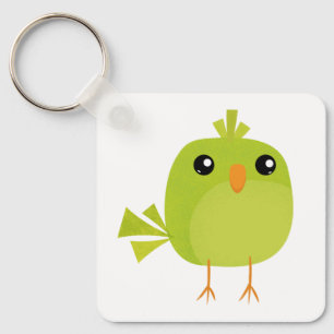 Green Bird Cartoon   Key Ring