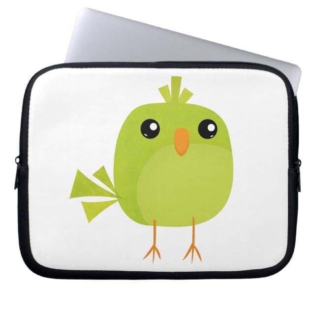 Green Bird Cartoon   Laptop Sleeve (Front)