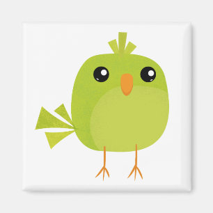 Green Bird Cartoon Magnet